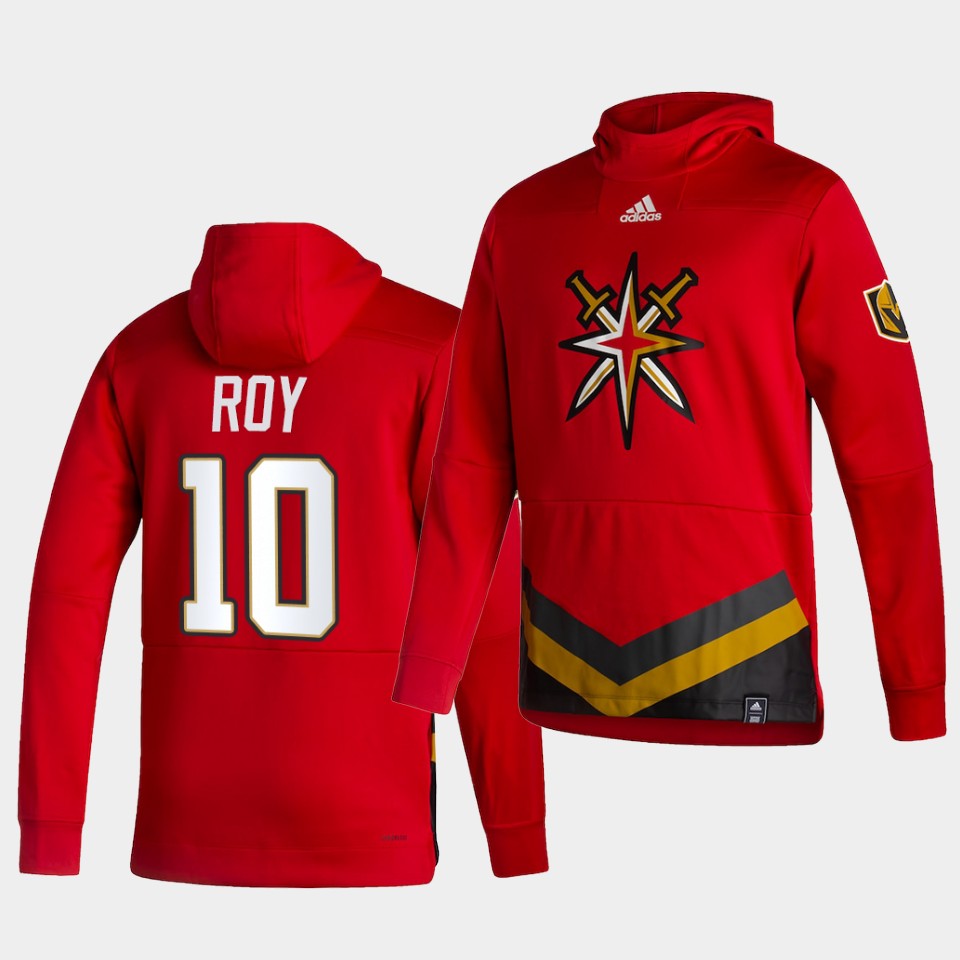 Men Vegas Golden Knights #10 Roy Red NHL 2021 Adidas Pullover Hoodie Jersey->customized nhl jersey->Custom Jersey